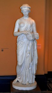  About 5 feet tall sculpture of Pandora (with her box) by John Gibson  in 1860, at the V&A Museum. The term we often use today about opening or not opening Pandora’s Box, comes from Greek mythology   